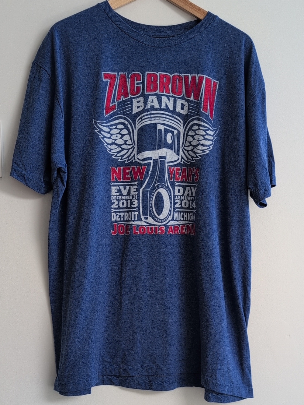 Zac Brown Band Merch New Year's 2014 Tour Tee - Blue Size XXL